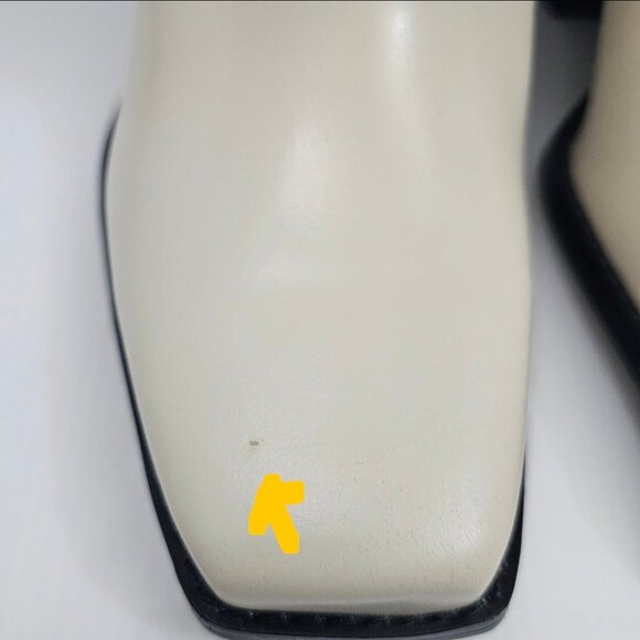 Vince Camuto Sangeti Knee High Boot Womens 9 WIDE Ivory Cream Leather Block Heel - Picture 8 of 16